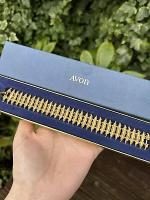 £38 • Buy Vintage Avon Gold Tone Brutalist Bracelet Boxed