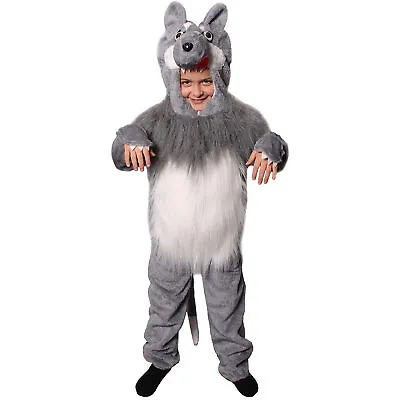 Child Wolf Fancy Dress Costume Plush Animal School World Book Character Jumpsuit • £13.99