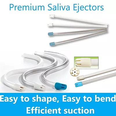 100 (1 Bag) White Dental Saliva Ejectors Ejector Suction Tips Top Deal! • $8.95