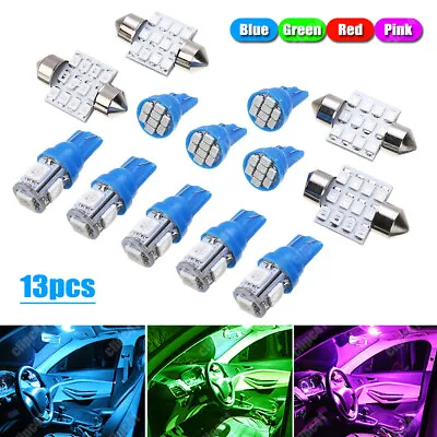 13Pcs Car Interior LED Light Package Kit  For Dome Map License Plate Lamp Bulbs • $21.01