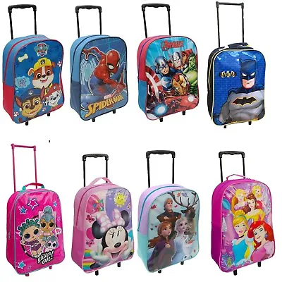 Disney KIDS BOYS GIRLS CABIN TROLLEY CASE WHEELED BAG SUITCASE HAND LUGGAGE • £14.99