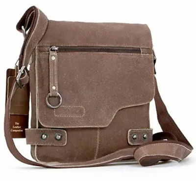 Ashwood 8351 TAN - Small Antique Tan Vintage Leather Camden Messenger Flight Bag • £35.99