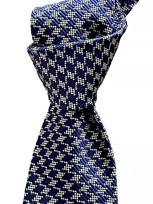 $270 NWOT TOM FORD Royal Blue Houndstooth Men's 3.25  Woven Silk Necktie Italy • $199.99