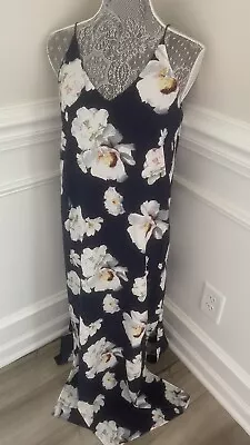 Elaine Rose Womens Navy Blue Floral Dress Size 4 • $12.99