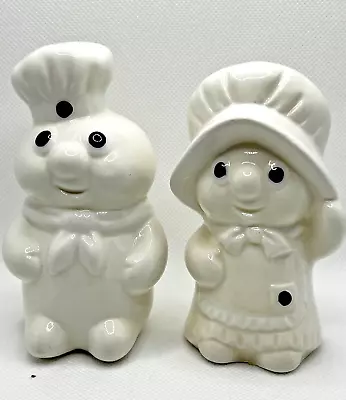 Vintage Cute Pillsbury Dough Boy Girl Salt & Pepper Shaker Set Marked 1988 TPC • $23.75