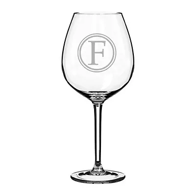 Jumbo 20oz Wine Glass Goblet White Or Red Wine Circle Letter Monogram  • $19.99