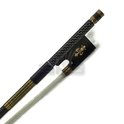 4/4 Violin Bow Silver Inlay Carbon Fiber Brass Parts Ebony Frog Fleur De Lys • $79.99