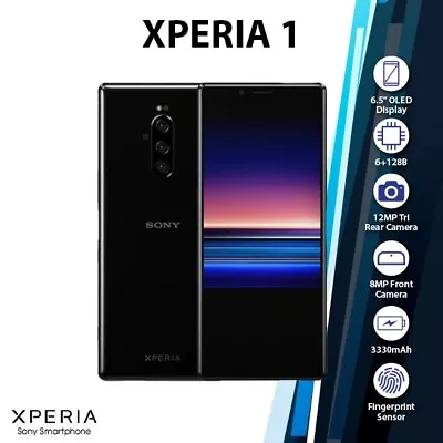 (Unlocked)Sony Xperia 1 6GB+128GB Dual SIM Unlocked Android Mobile Phone - BLACK • $741.59