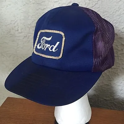 Vintage Ford Motor Co  Patch Snapback Trucker Hat Mesh Ball Cap • $27.43