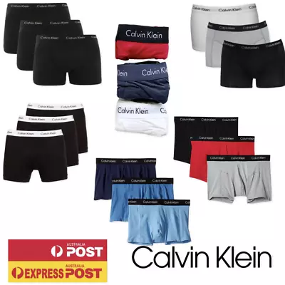 3X Pack Genuine CALVIN KLEIN Mens Cotton Stretch Trunk CK Underwear - S M L XL • $64.95