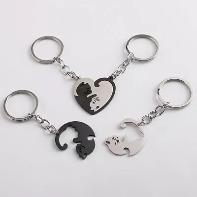 Cat Couples Keyring. 2x Keyrings. Brand New. Gift For Loved Ones. FREE GIFT BAG! • £3.99