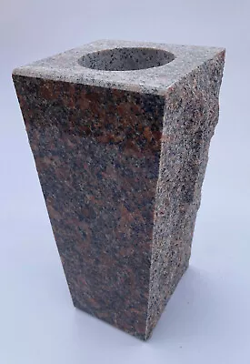 Granite Memorial Vase Tapered 4 X4 X9  Dakota Mahogany • $100