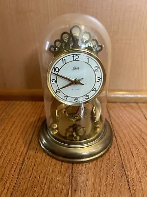 Vintage Schatz 8 Day Brass Clock Under Dome Made In Germany • $44.99