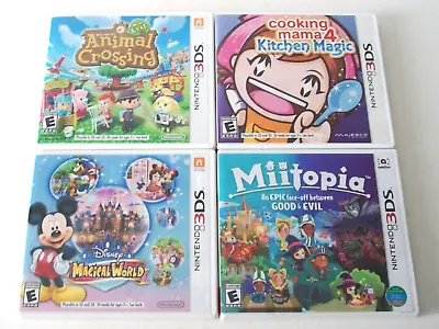 Nintendo 3DS Games Lot Animal Crossing Leaf Disney Magical Miitopia Cooking Mama • $130.71