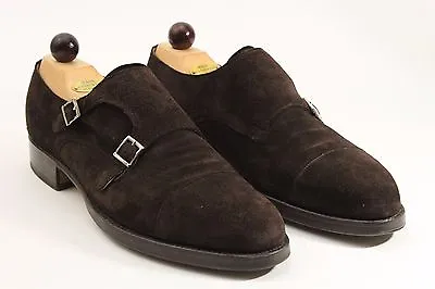 Vass - Double Monk Brown Dark Suede Shoes P2 Last - Size EU 46 • $478.35