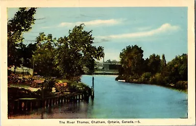 River Thames Chatham Ontario ON Postcard Posted 1942 • $4.26