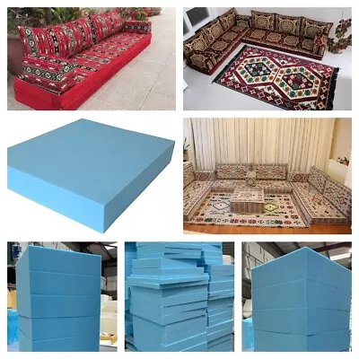 £12.99 • Buy Cut To Size High Density Blue Foam Cushion Moroccan Arabic Majlis Floor Seating