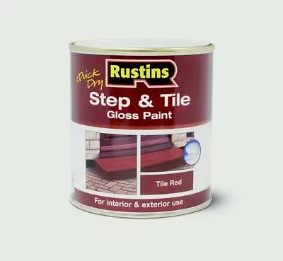 Rustins Quick Dry Step & Tile Floor Paint Gloss Red 250ml Interior + Exterior • £10.49