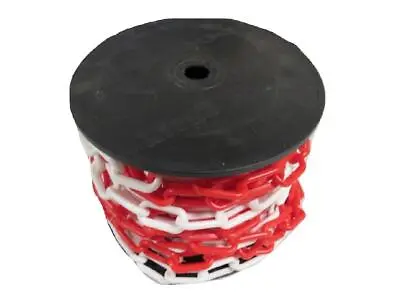 Plastic Safety Barrier Chain Fence 6MM X 30M Red White (Decorative Garden Drive) • £19.98