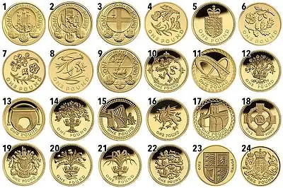 £1 One Pound Coin FULL SET 24 Coins Including Rare Edinburgh Capital Floral • £79.50