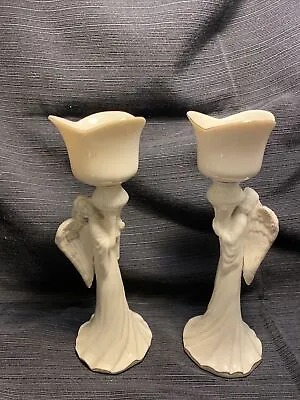 SET 2 Mikasa Holiday Elegance Angel Votive/Tealight Candle Holder 8.75  Ivory • $14.99