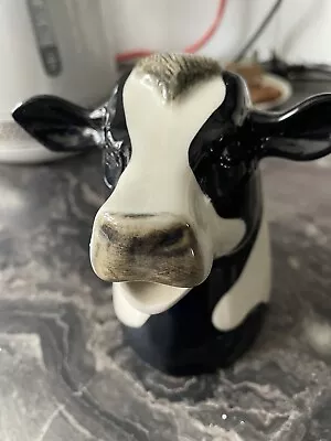 Cow Milk Jug Large Black & White Friesian Dairy Cow By Quail Ceramics • £25