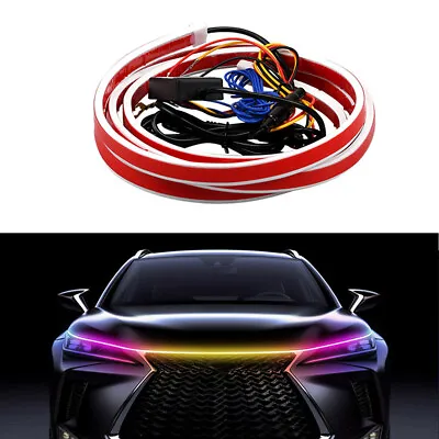 Colorful Car LED Light Strip Auto Hood Decor Atmosphere Lamp APP Remote Control • $20.53