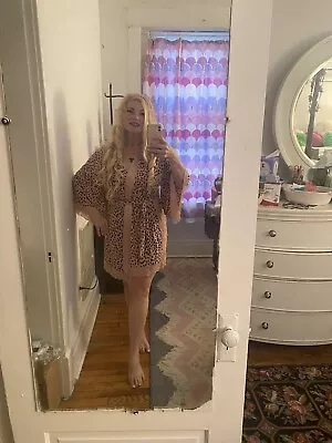 Victoria’s Secret Pink Animal Print Robe With Lace Inset • $15