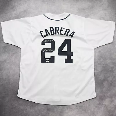 Miguel Cabrera Detroit Tigers Autographed Signed White Custom Jersey JSA COA • $26