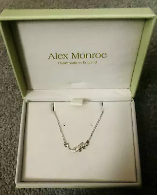 BNIB Alex Monroe Crocodile Alligator In-Line Sterling Silver Necklace. • $183.95