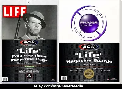 BCW Life Magazine Bags Resealable & BCW Life Magazine Boards 10 CT. EA. COMBO • $12.95