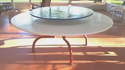 1960s Concrete And Steel Giant Round Table With Lazy Susan Seats 12 Dairy Queen? • $5900