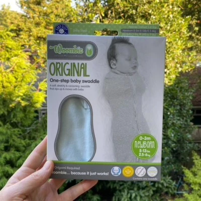 $12 • Buy The Original Woombie Baby Swaddle, New In Box, Newborn/0-3m/5-13 Lbs Light Blue