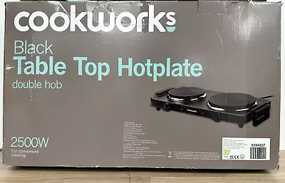 Cookworks Hob Hot Plate Electric Kitchen 2500W Table Top Double Cooker Stove • £17.99