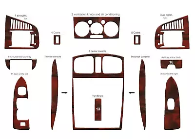 Wood Look Dash Trim Kit For 1999-2004 Mazda Premacy Auto Interior Panel • $90.40