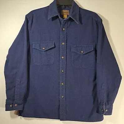 St. John's Bay Flannel Shirt Mens Small Blue Chamois Cloth Button Up Outdoor • $14.95