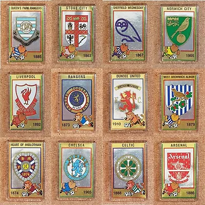 Panini 85 (1985) Football Shiney Foil Badge Sticker Fridge Magnet Various Teams • £3.95