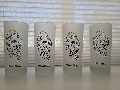 VINTAGE MARVIN THE MARTIAN 1994 WARNER BROS  STORE EXCLUSIVE  SET Of 4 Glasses • $120