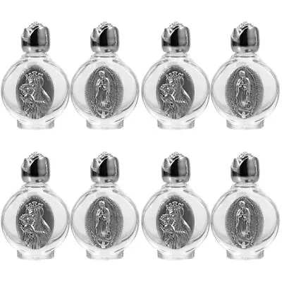 8 PCS Embossed Glass Holy Water Bottle - Vintage Virgin Mary Mini Glass Bottl... • $26.71