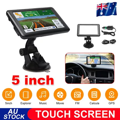 5  Car Navigation Truck GPS Navigator Sat Navi 4GB 125MB Free Au Map LCD Touch • $47.95