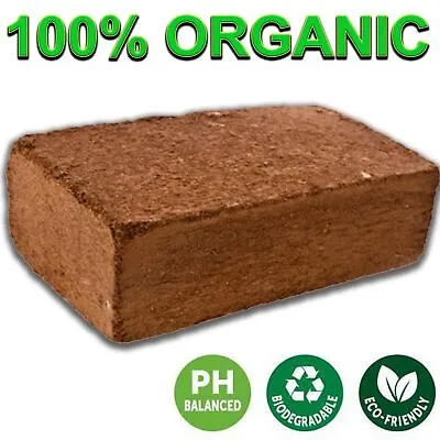 🔥100% Organic Coconut Coir Coco Peat Brick Block Compost Fibre Soil Substrate • £6.45