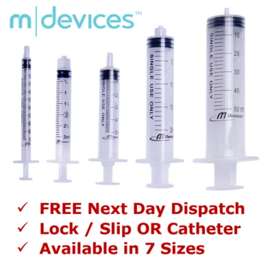 $59.95 • Buy MDEVICES SYRINGE Slip Tip / Luer Lock / Catheter ALL SIZES - Measuring Syringes
