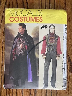 McCalls Sewing Pattern 4092 Mens Goth Medieval Vampire Cape Costume Sz S-L New! • $9.99