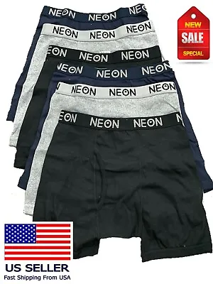 3 Or 6 Pack Men's Cotton Underwear Neon® Boxer Briefs Comfort Flex Waistband • $12.99