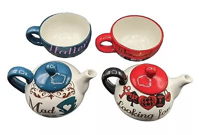 Lot Of 2 ~ Disney Danielle Nicole Alice In Wonderland Mad Hatter Tea Pot Sets • $59