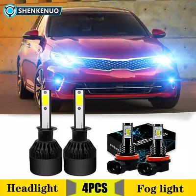 For Kia Optima 2011-2013 Blue 8000K LED COB Headlight High Beam Fog Light Bulbs • $24.83