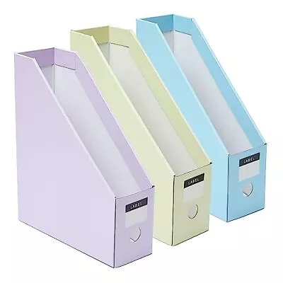 6 Pack Cardboard Magazine File Holder Collapsible Magazine Holder With Labels... • $24.67