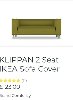 Ikea Klippan Sofa  2 Seater With Olive Green Cover • £108