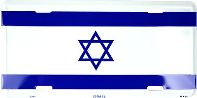 Israel Star Of David Jewish 6 X12  Aluminum License Plate Tag Made In USA • $8.88