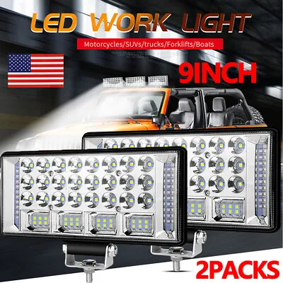 2X 9inch LED Work Light Bar Spot Pods Fog Lamp Offroad Driving Truck 4WD SUV ATV • $30.35